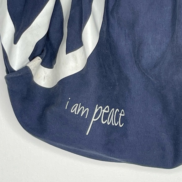 Peace Love World Blue & White “I am Peace” “I am love” peace sign shoulder bag - Picture 9 of 16
